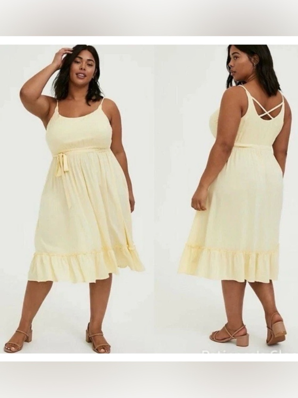 Torrid Butter Yellow Midi Summer Dress Size 4
